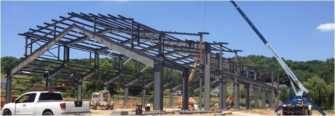 Commercial steel structure under construction by Horn Construction Group in Middle Tennessee